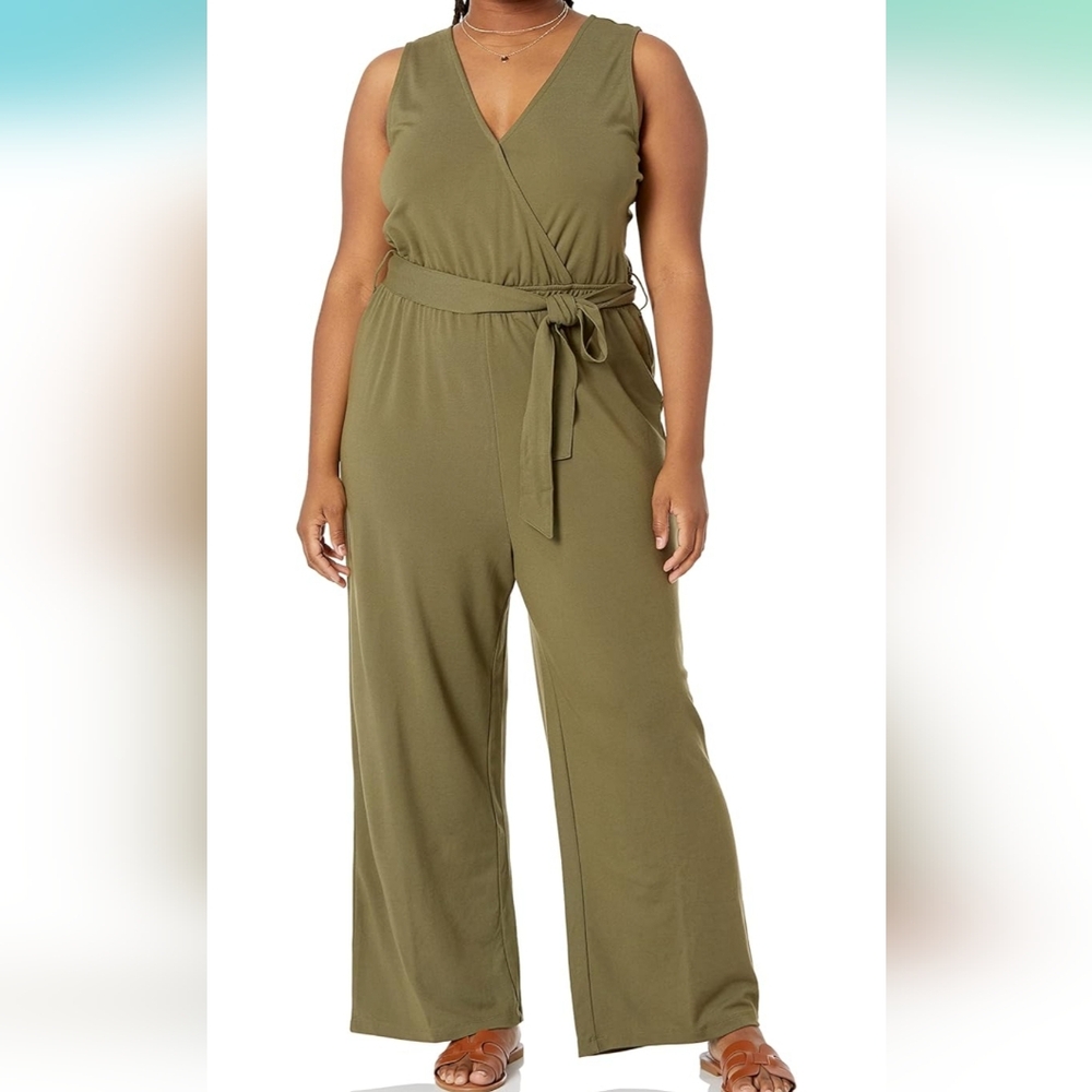 Olive Green Sleeveless Jumpsuit